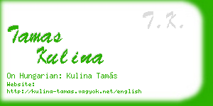 tamas kulina business card